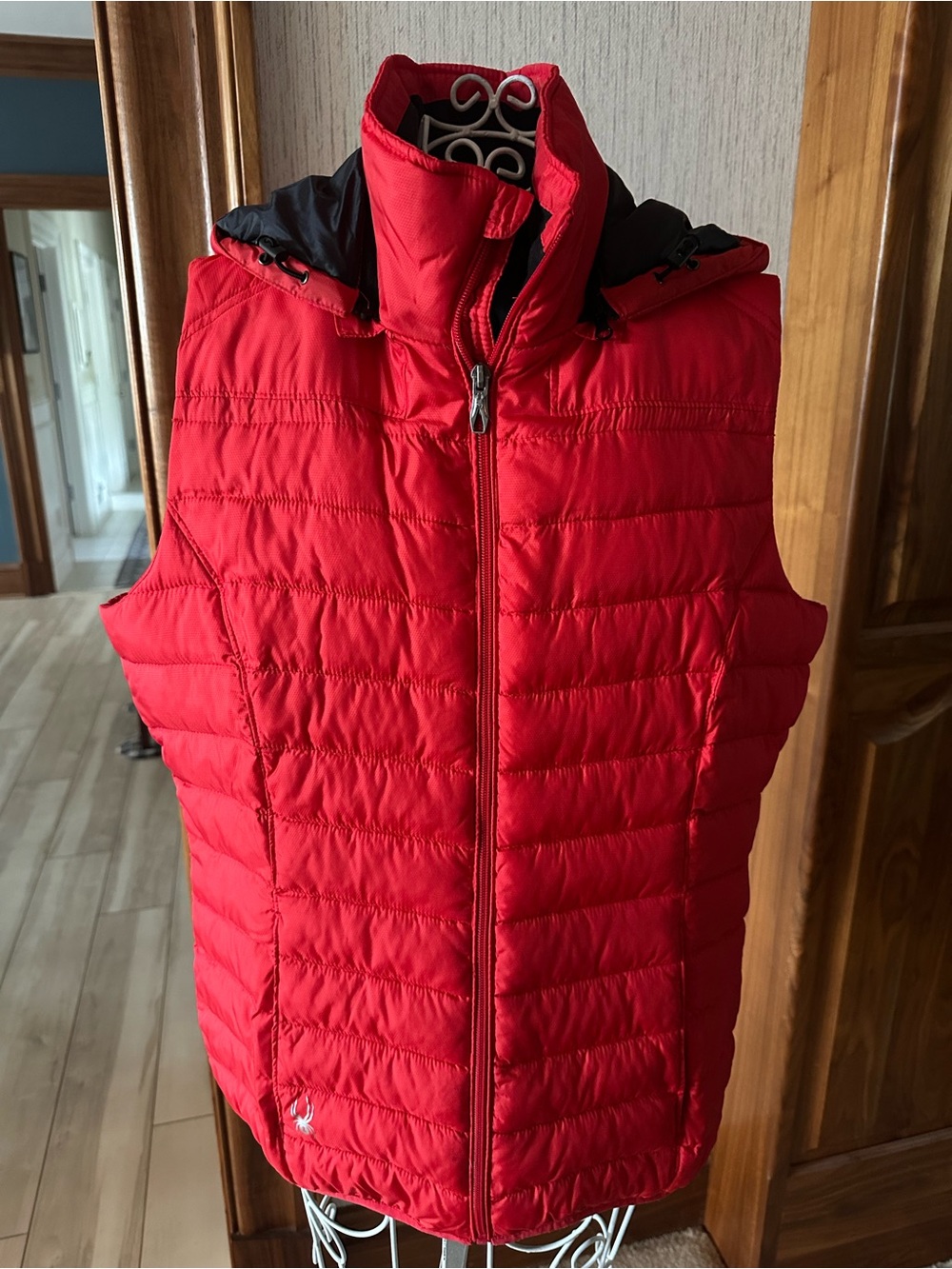 Spyder Women’s Red Quilted Packable Puffer Vest with Black Trim